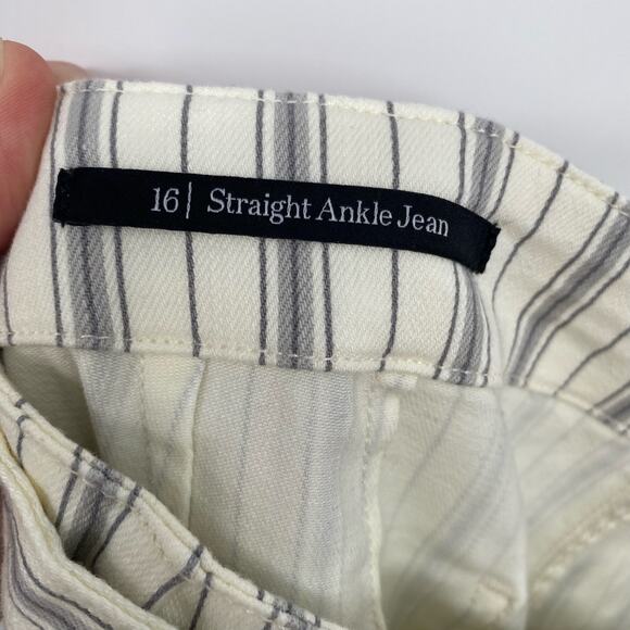 Talbots Pants Women’s 16 Straight Ankle Jean Hillside Stripe Classic Traditional - Picture 7 of 11